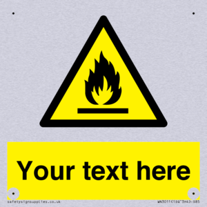 Custom flammable sign